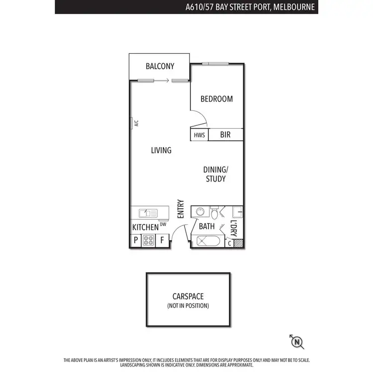 Floorplan of Homely apartment listing, A610/57 Bay Street, Port Melbourne VIC 3207