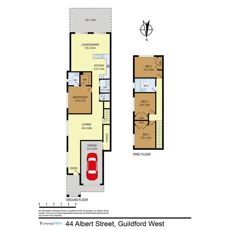 Floorplan of Homely semi-detached listing, 44 Albert Street, Guildford NSW 2161
