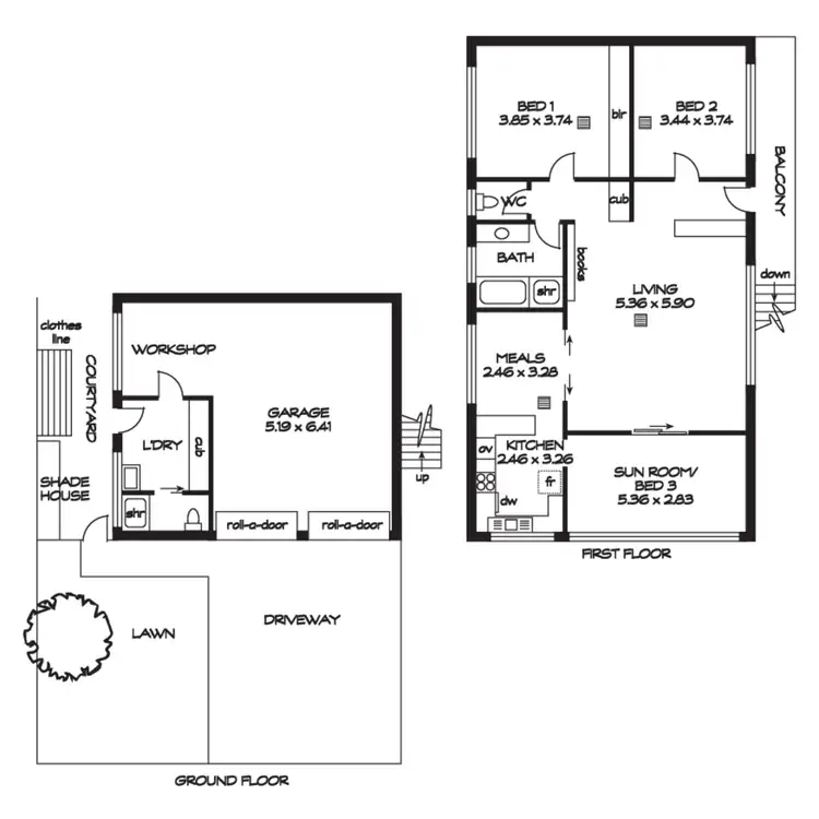 Floorplan of Homely unit listing, 1/53 Downing Street, Hove SA 5048