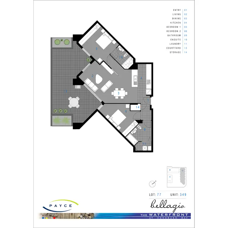 Floorplan of Homely apartment listing, 349/46 Baywater Drive, Wentworth Point NSW 2127