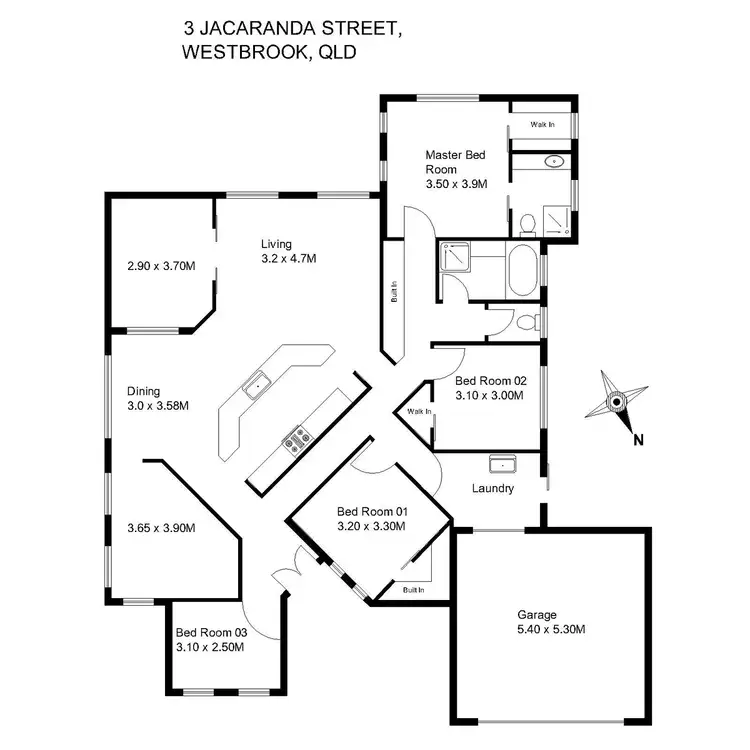 Floorplan of Homely house listing, 3 Jacaranda Court, Westbrook QLD 4350
