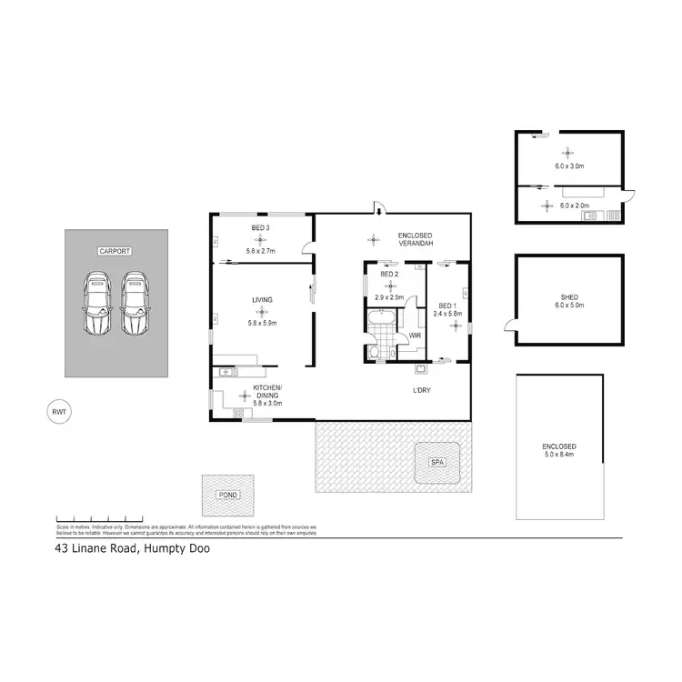 Floorplan of Homely rural property listing, 43 Linane Road, Humpty Doo NT 836