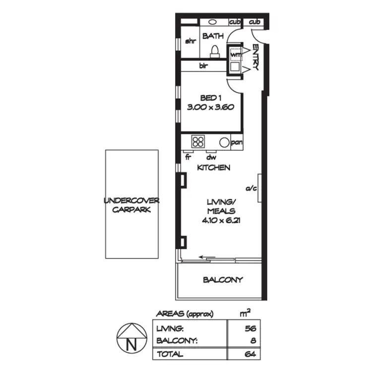 Floorplan of Homely apartment listing, 1106/10 Balfours Way, Adelaide SA 5000