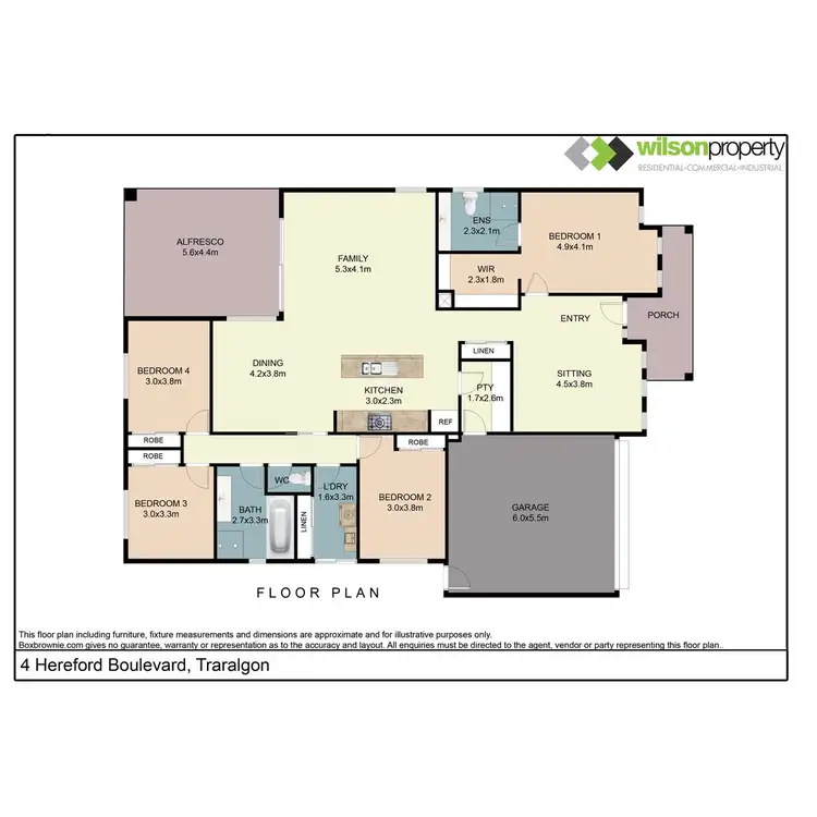 Floorplan of Homely house listing, 4 Hereford Boulevard, Traralgon VIC 3844