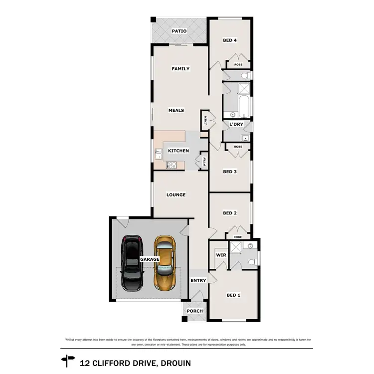 Floorplan of Homely house listing, 12 Clifford Drive, Drouin VIC 3818