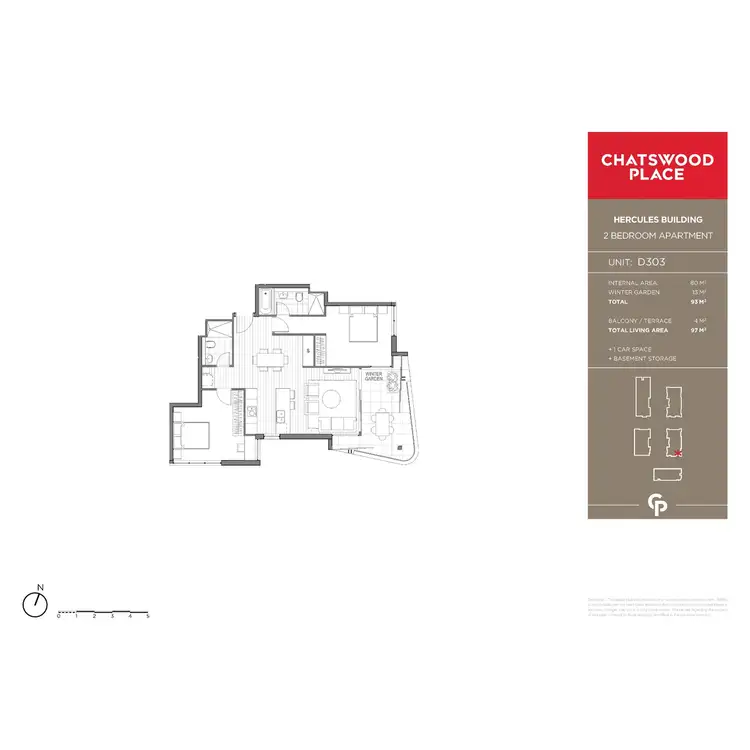 Floorplan of Homely apartment listing, D303/260 Victoria Avenue, Chatswood NSW 2067