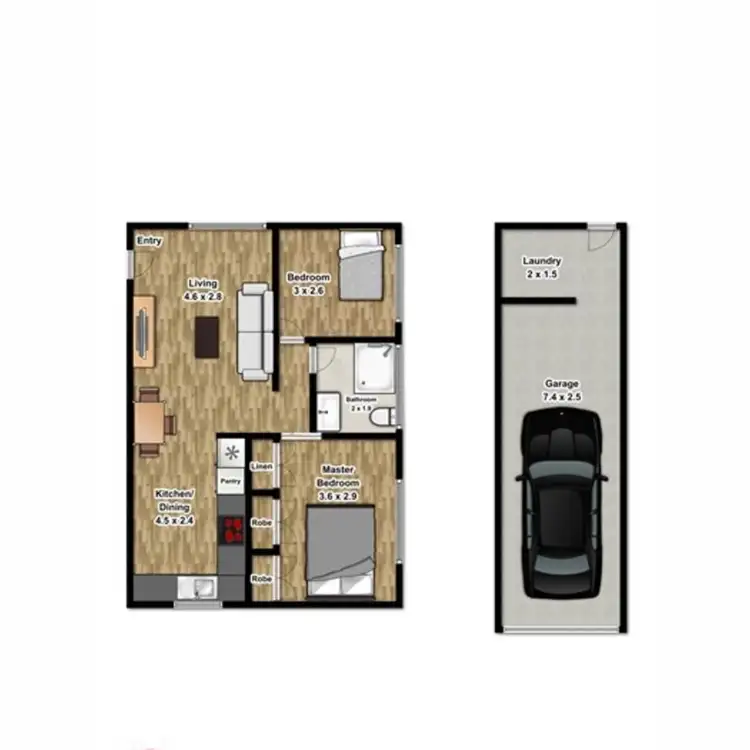 Floorplan of Homely unit listing, 1/48 Alpha Street, Taringa QLD 4068
