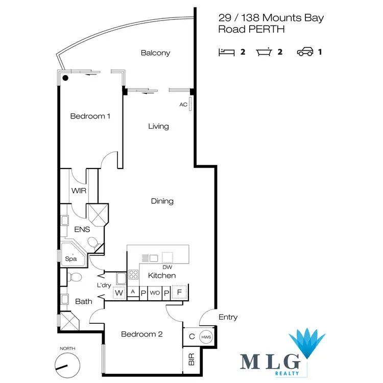 Floorplan of Homely apartment listing, 29/138 Mounts Bay Road, Perth WA 6000