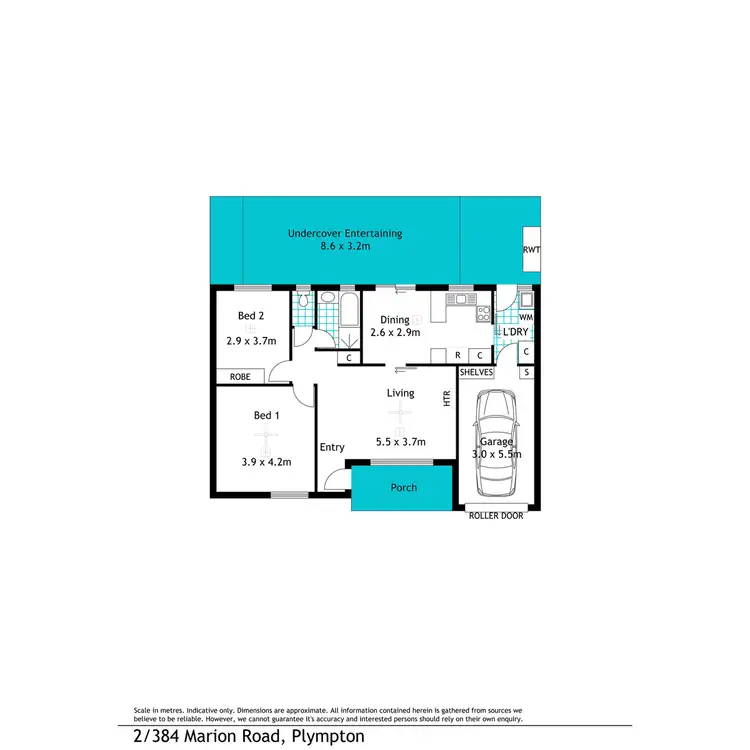 Floorplan of Homely unit listing, 2/384 Marion Road, Plympton SA 5038