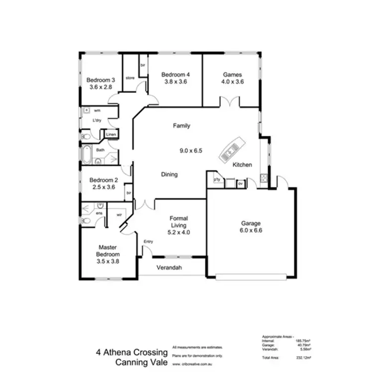 Floorplan of Homely house listing, 4 Athena Crossing, Canning Vale WA 6155