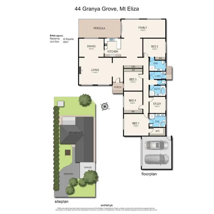 Floorplan of Homely house listing, 44 Granya Grove, Mount Eliza VIC 3930
