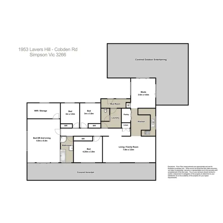 Floorplan of Homely rural property listing, 1953 Cobden Lavershill Road, Simpson VIC 3266