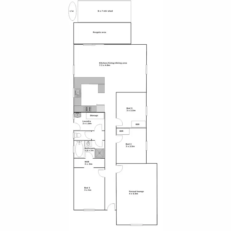 Floorplan of Homely unit listing, 1/11 Forbes Street, Port Lincoln SA 5606