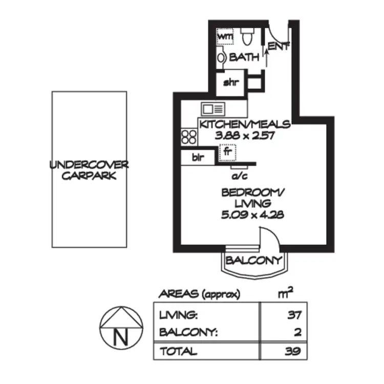 Floorplan of Homely apartment listing, 140/255 Hindley Street, Adelaide SA 5000