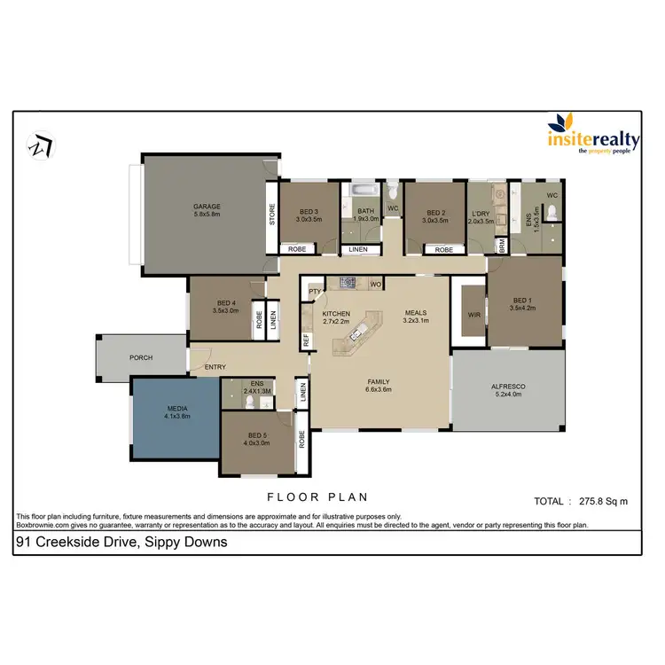 Floorplan of Homely house listing, 91 Creekside Drive, Sippy Downs QLD 4556