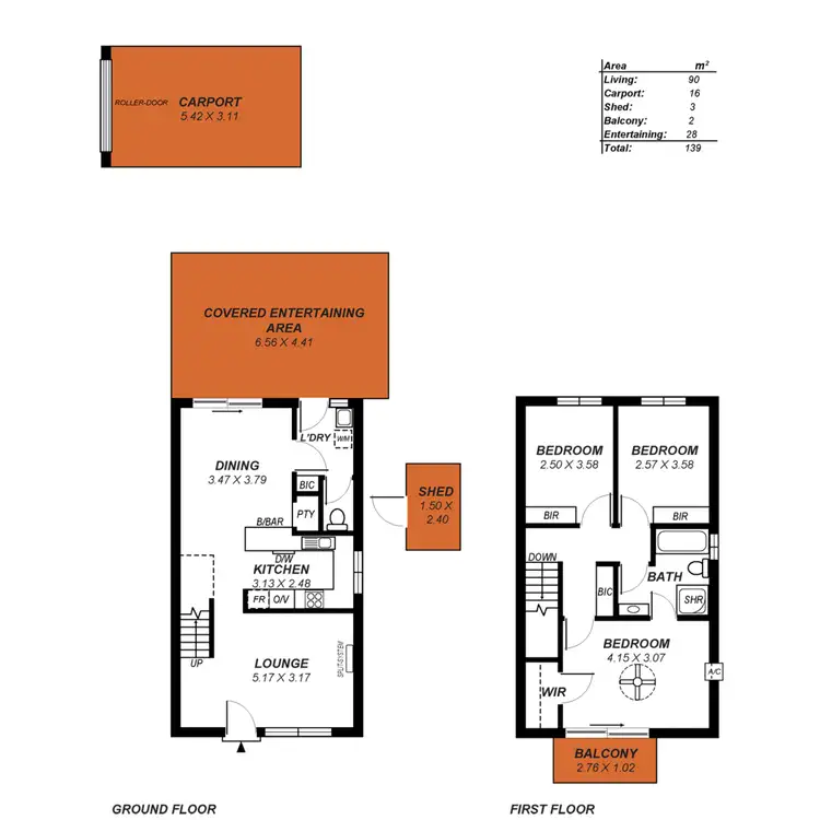 Floorplan of Homely townhouse listing, 1/64 Reservoir Road, Paradise SA 5075