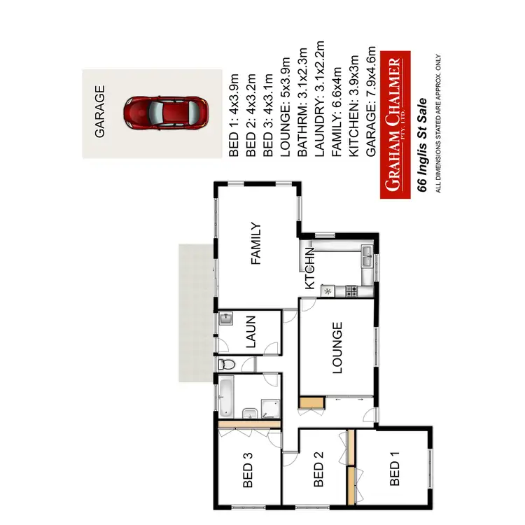 Floorplan of Homely house listing, 66 Inglis Street, Sale VIC 3850