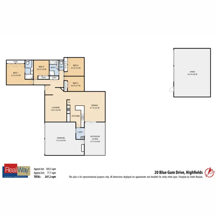 Floorplan of Homely house listing, 20 Blue Gum Drive, Highfields QLD 4352