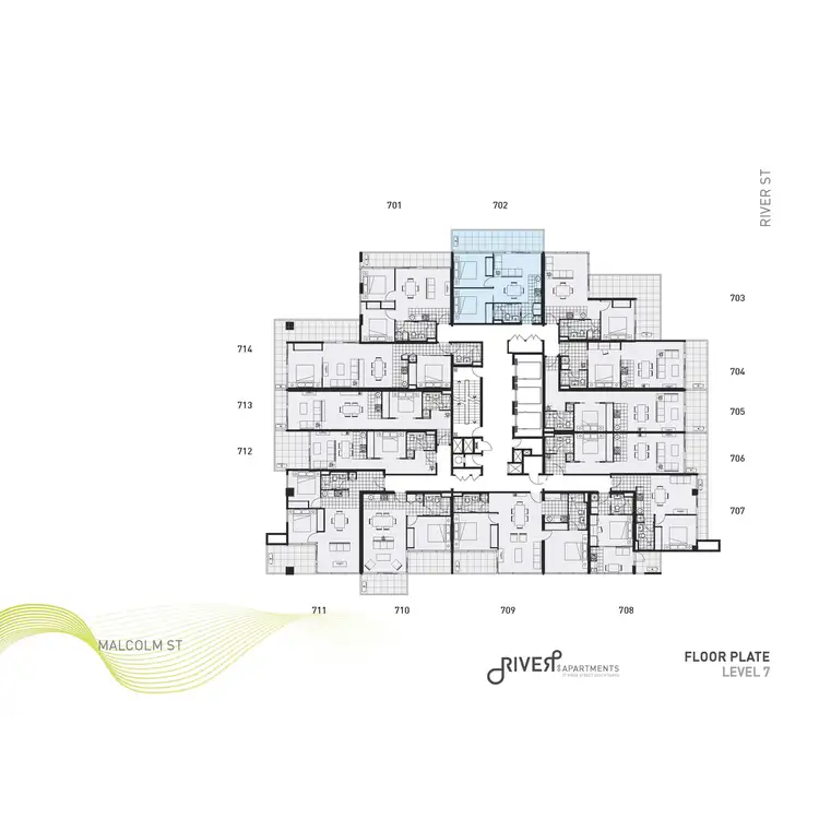 Floorplan of Homely apartment listing, 707/77 River Street, South Yarra VIC 3141