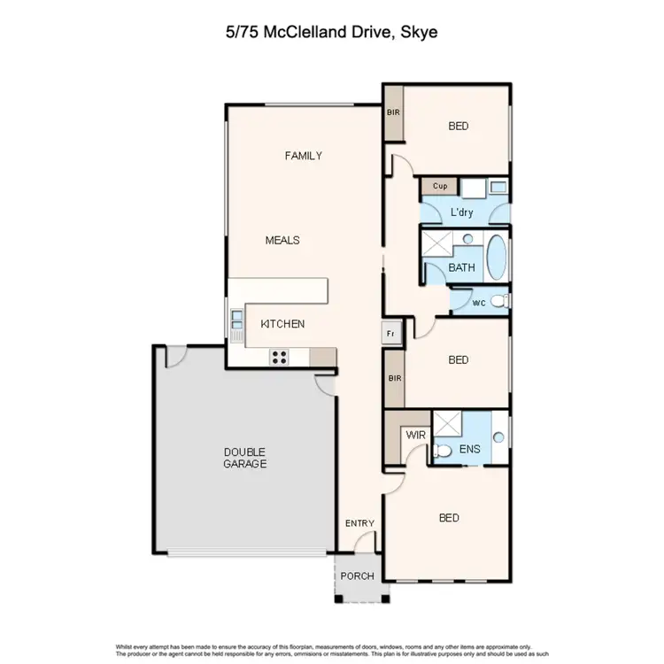 Floorplan of Homely townhouse listing, 5/75 Mcclelland Drive, Skye VIC 3977