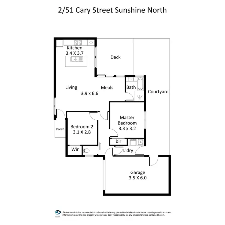 Floorplan of Homely unit listing, 2/51 Cary Street, Sunshine North VIC 3020