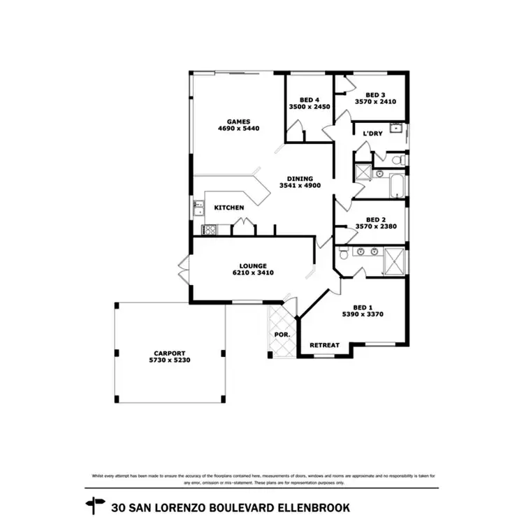 Floorplan of Homely house listing, 30 San Lorenzo Boulevard, Ellenbrook WA 6069