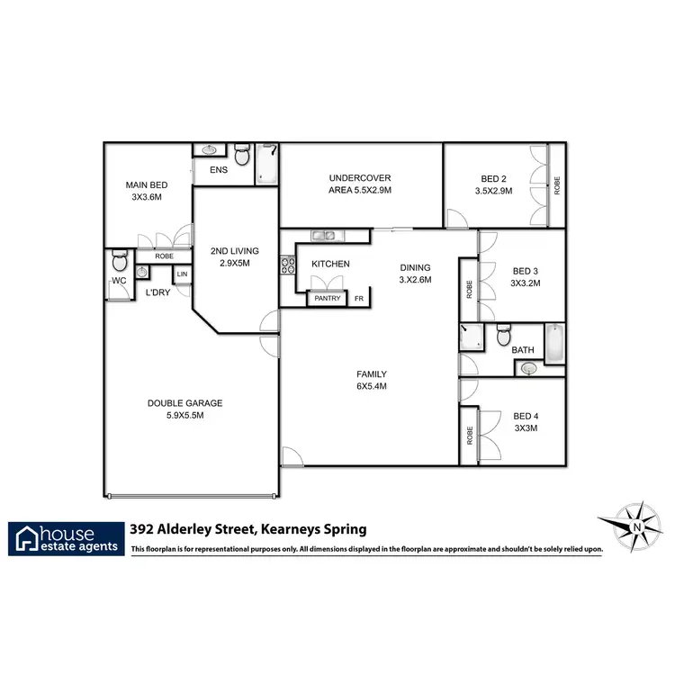 Floorplan of Homely house listing, 392 Alderley Street, Kearneys Spring QLD 4350