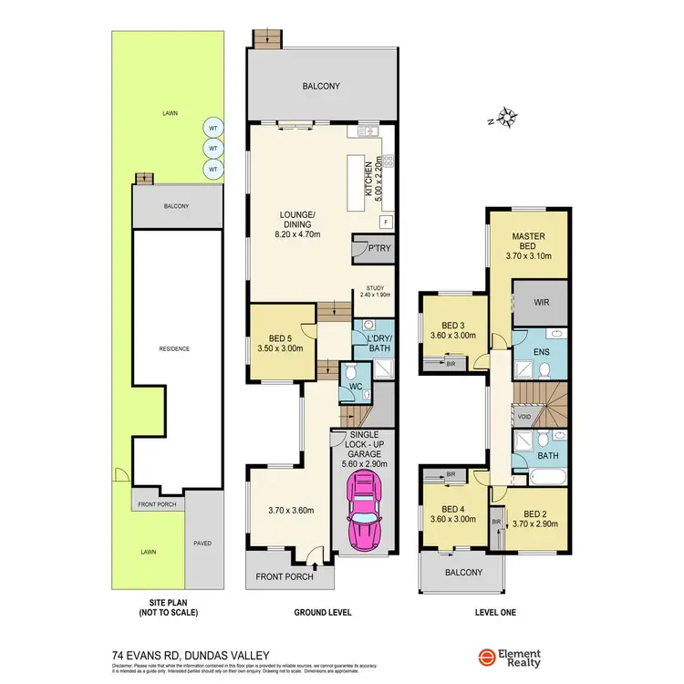 Floorplan of Homely semi-detached listing, 74a Evans Road, Dundas Valley NSW 2117