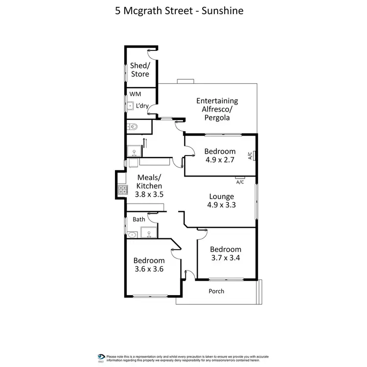 Floorplan of Homely house listing, 5 McGrath Street, Sunshine VIC 3020