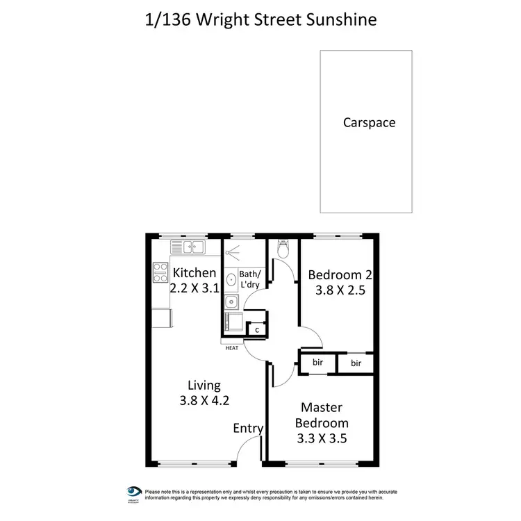 Floorplan of Homely unit listing, 1/136 Wright Street, Sunshine VIC 3020
