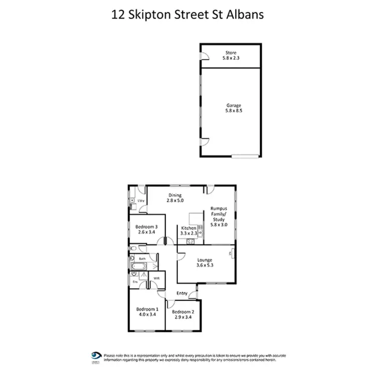 Floorplan of Homely house listing, 12 Skipton Street, St Albans VIC 3021