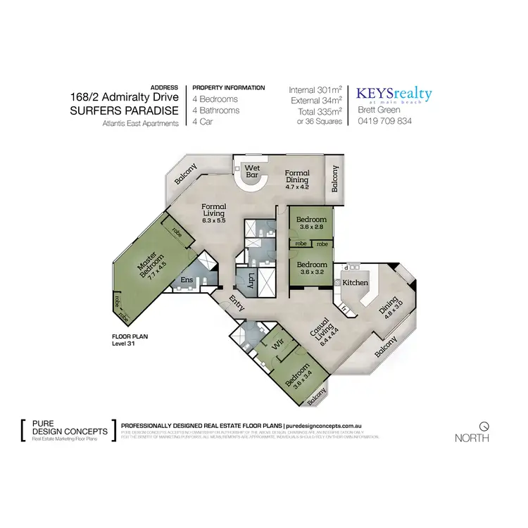 Floorplan of Homely apartment listing, 168 Atlantis East, 2 Admiralty Drive, Paradise Waters QLD 4217