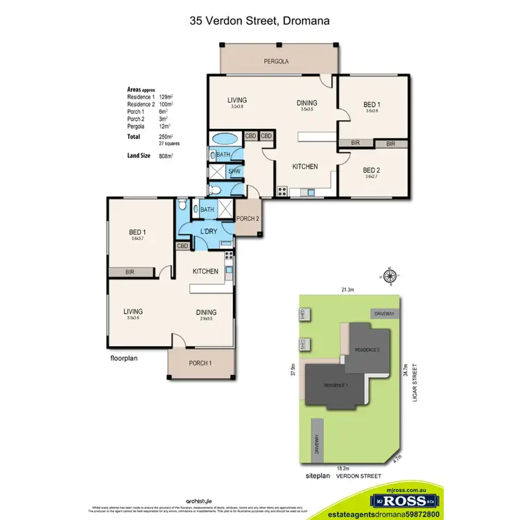 Floorplan of Homely semi-detached listing, 35 Verdon Street, Dromana VIC 3936