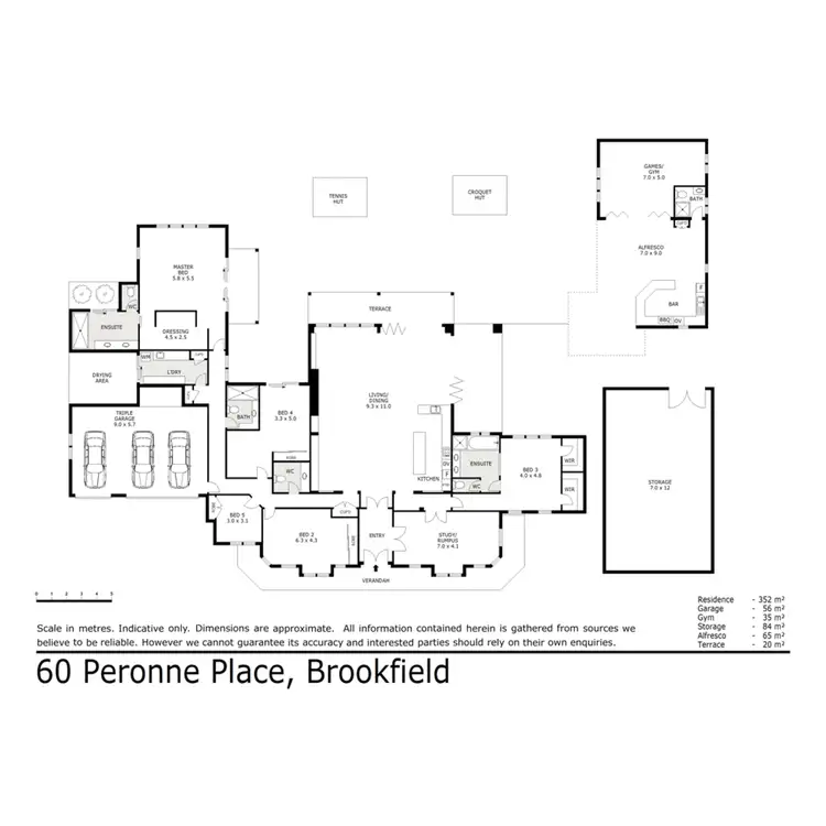 Floorplan of Homely rural property listing, 60 Peronne Place, Brookfield QLD 4069
