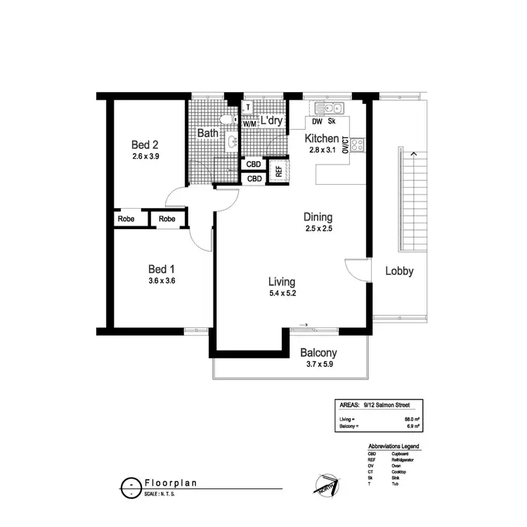 Floorplan of Homely apartment listing, 9/12 Salmon Street, Wagga Wagga NSW 2650