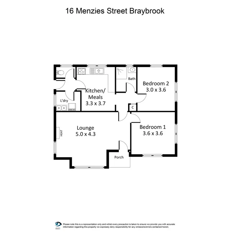 Floorplan of Homely house listing, 16 Menzies Street, Braybrook VIC 3019