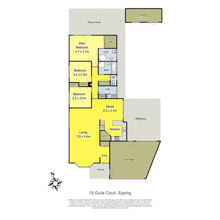 Floorplan of Homely house listing, 15 Guila Court, Epping VIC 3076
