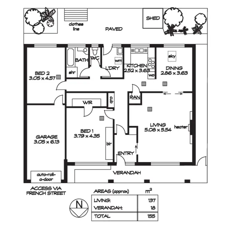 Floorplan of Homely unit listing, 2/527 Fullarton Road, Netherby SA 5062