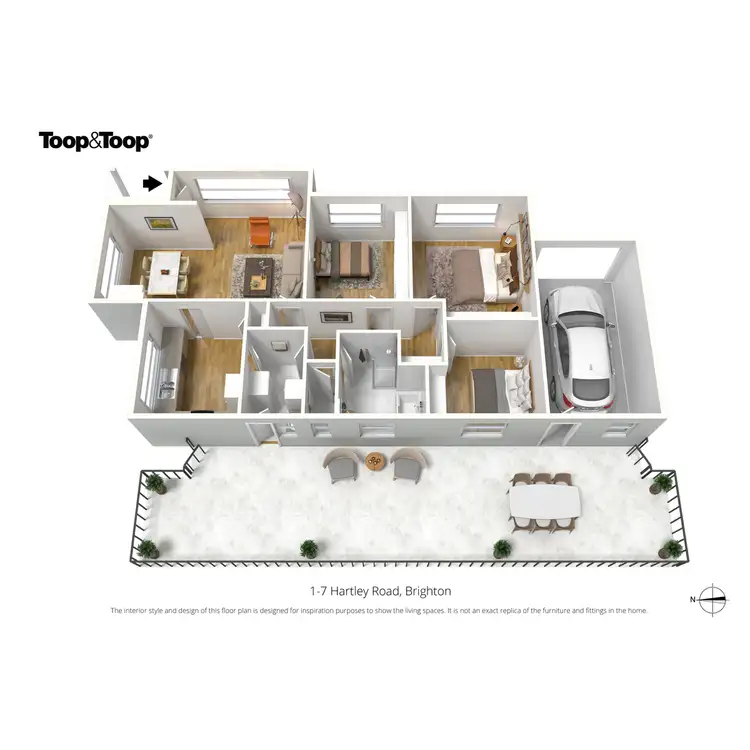 Floorplan of Homely unit listing, 1/7 Hartley Road, Brighton SA 5048