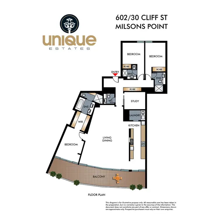 Floorplan of Homely apartment listing, 602/30 Cliff Street, Milsons Point NSW 2061