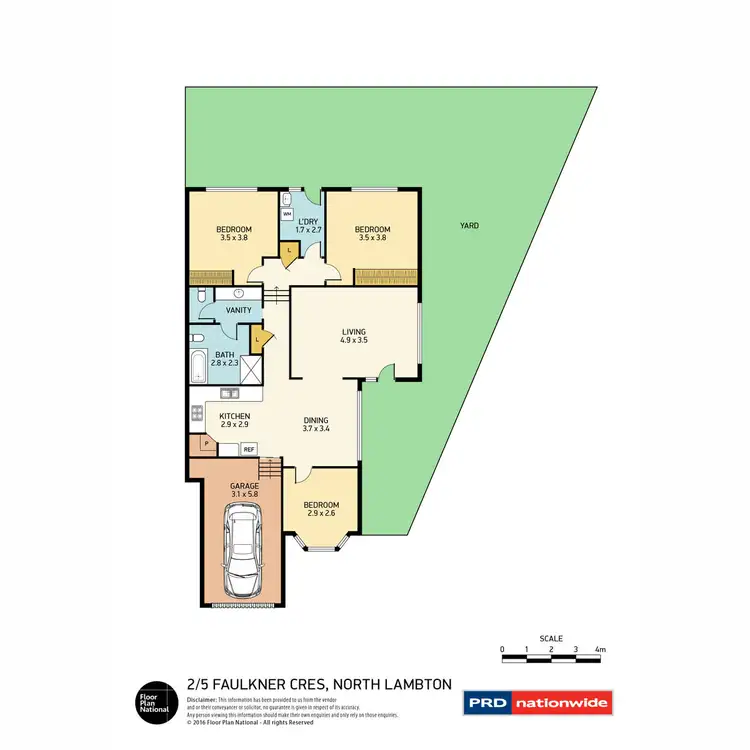 Floorplan of Homely townhouse listing, 2/5 Faulkner Crescent, North Lambton NSW 2299
