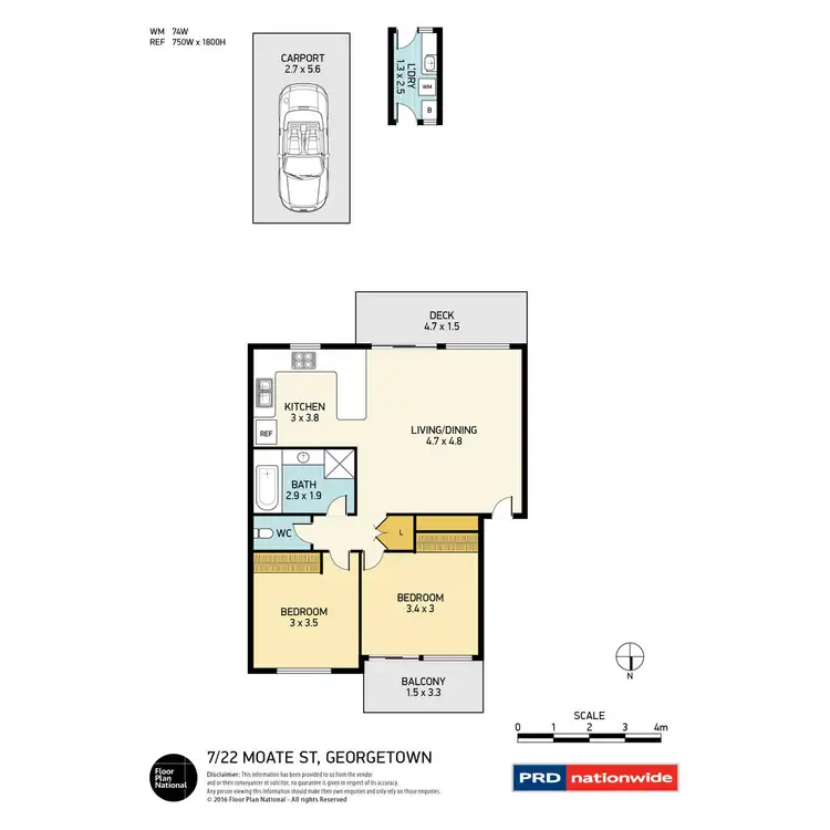 Floorplan of Homely unit listing, 7/22 Moate Street, Georgetown NSW 2298