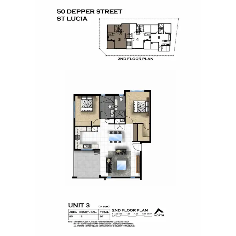 Floorplan of Homely unit listing, 3/50 Depper Street, St Lucia QLD 4067