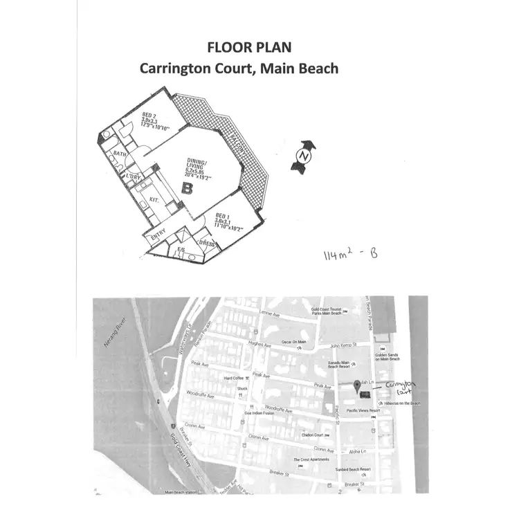 Floorplan of Homely apartment listing, Carrington Crt, 3576 Main Beach Parade, Main Beach QLD 4217