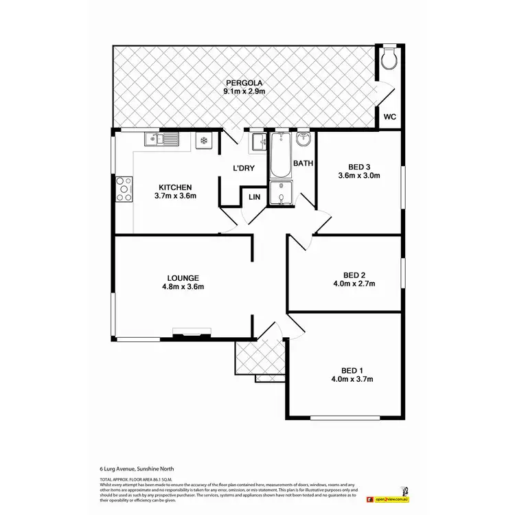 Floorplan of Homely house listing, 6 Lurg Avenue, Sunshine North VIC 3020