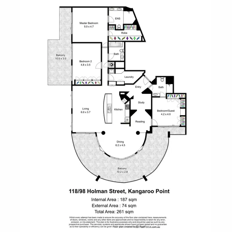 Floorplan of Homely apartment listing, 118/98 Holman Street, Kangaroo Point QLD 4169