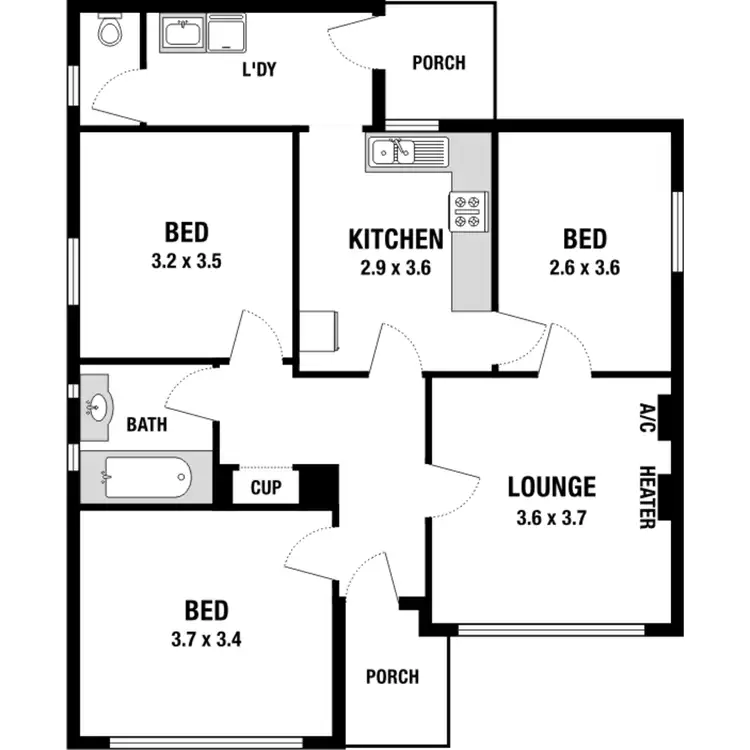 Floorplan of Homely house listing, 47 Sussex Street, Sunshine North VIC 3020