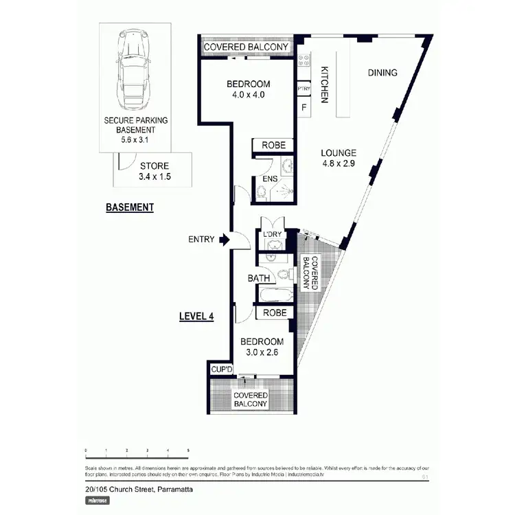 Floorplan of Homely unit listing, 105-107 Church Street, Parramatta NSW 2150
