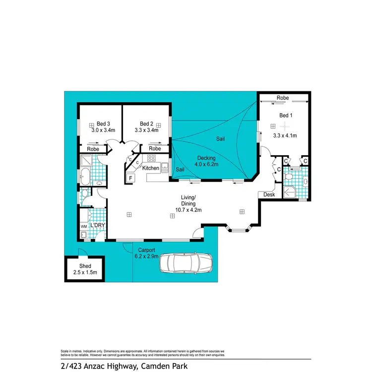 Floorplan of Homely villa listing, 2/423 Anzac Highway, Camden Park SA 5038