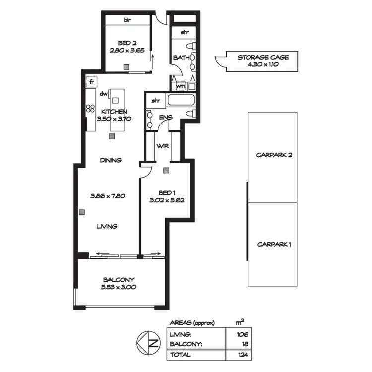 Floorplan of Homely apartment listing, 402/19 Holdfast Promenade, Glenelg SA 5045